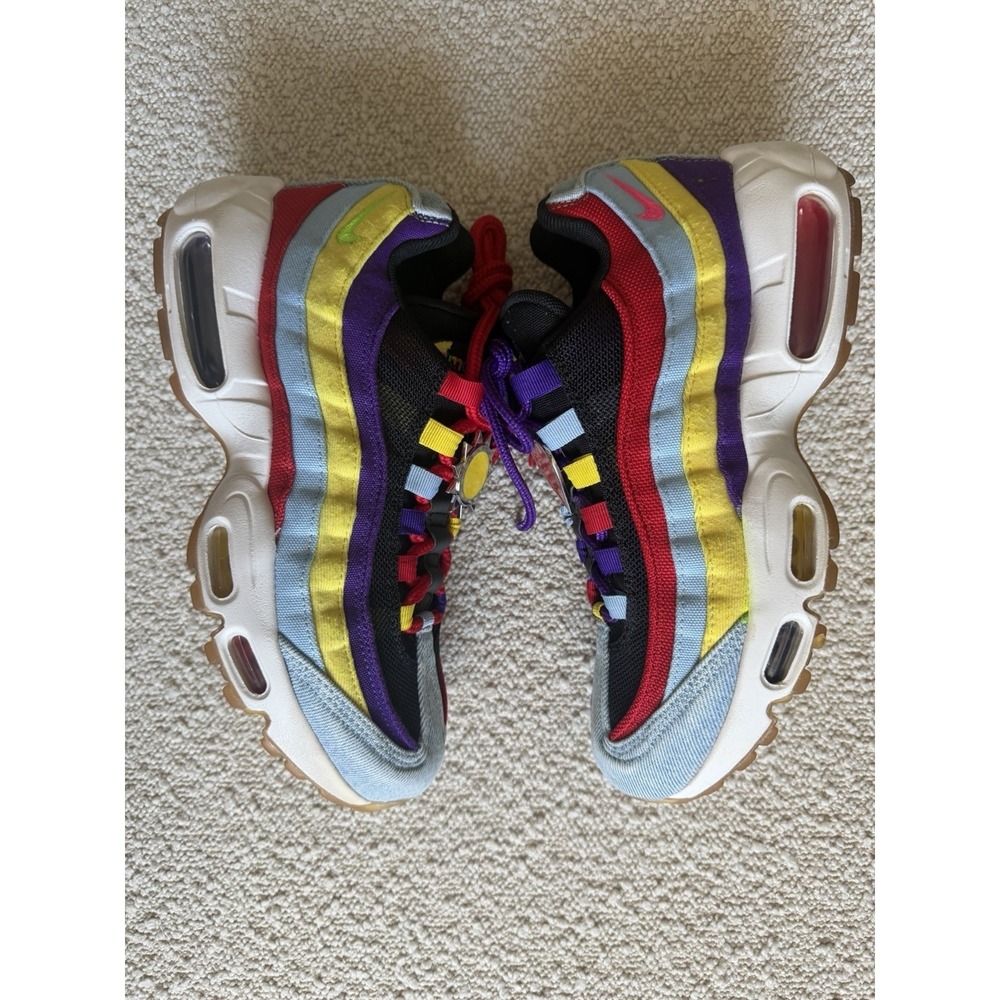 Nike Air Max 95 Psych London Multi-Color Denim Sneakers CK5669-400 Mens 6